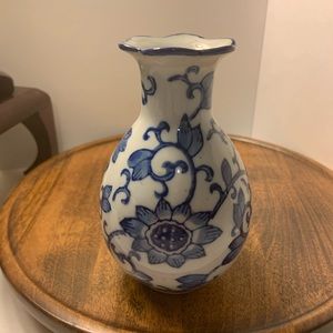 Blue and White Floral Vase